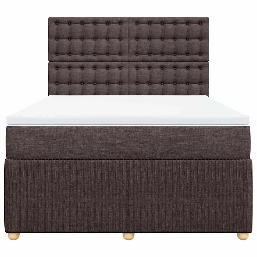 Sommier à lattes de lit avec matelas Marron foncé 140x190 cm - 4