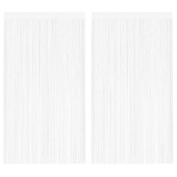 Rideau en fils 2 pcs 140 x 250 cm Blanc