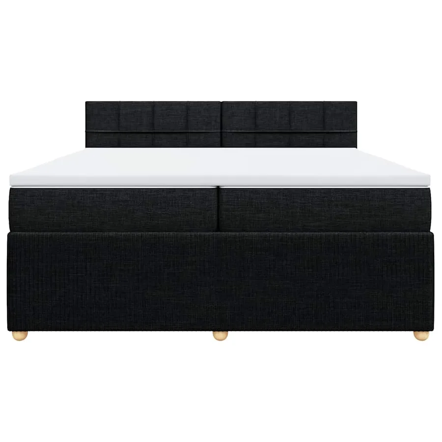 Sommier à lattes de lit avec matelas Noir 200x200 cm Tissu - 4