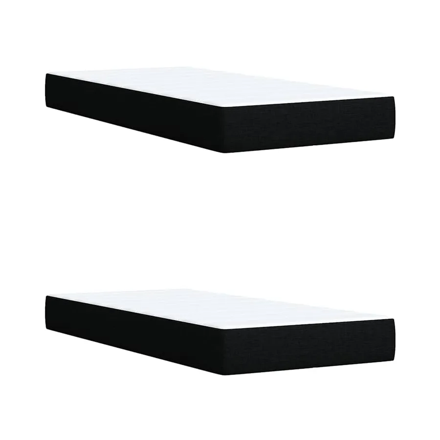 Sommier à lattes de lit avec matelas Noir 200x200 cm Tissu - 9