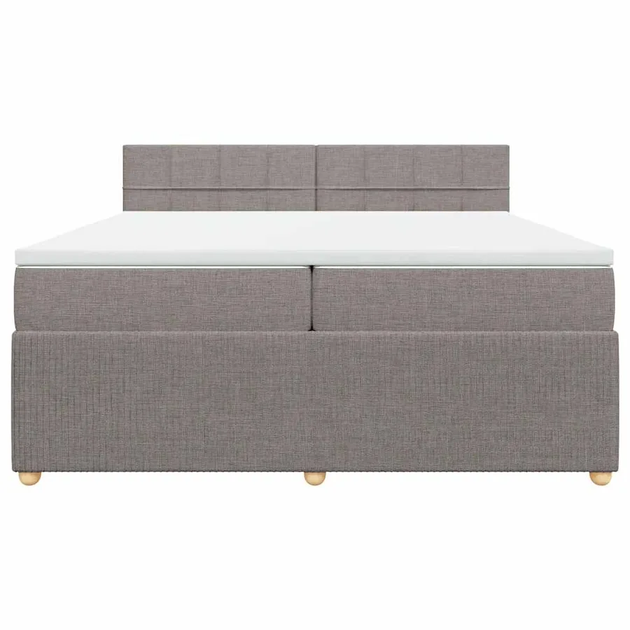 Sommier à lattes de lit avec matelas Taupe 200x200 cm Tissu - 6