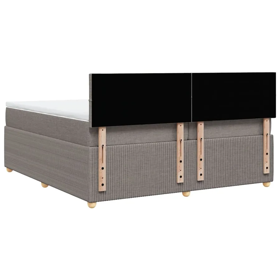 Sommier à lattes de lit avec matelas Taupe 200x200 cm Tissu - 8