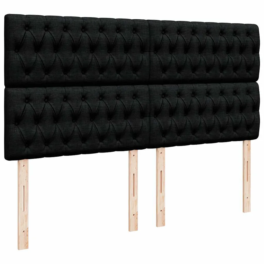 Sommier à lattes de lit avec matelas Noir 200x200 cm Tissu - 7