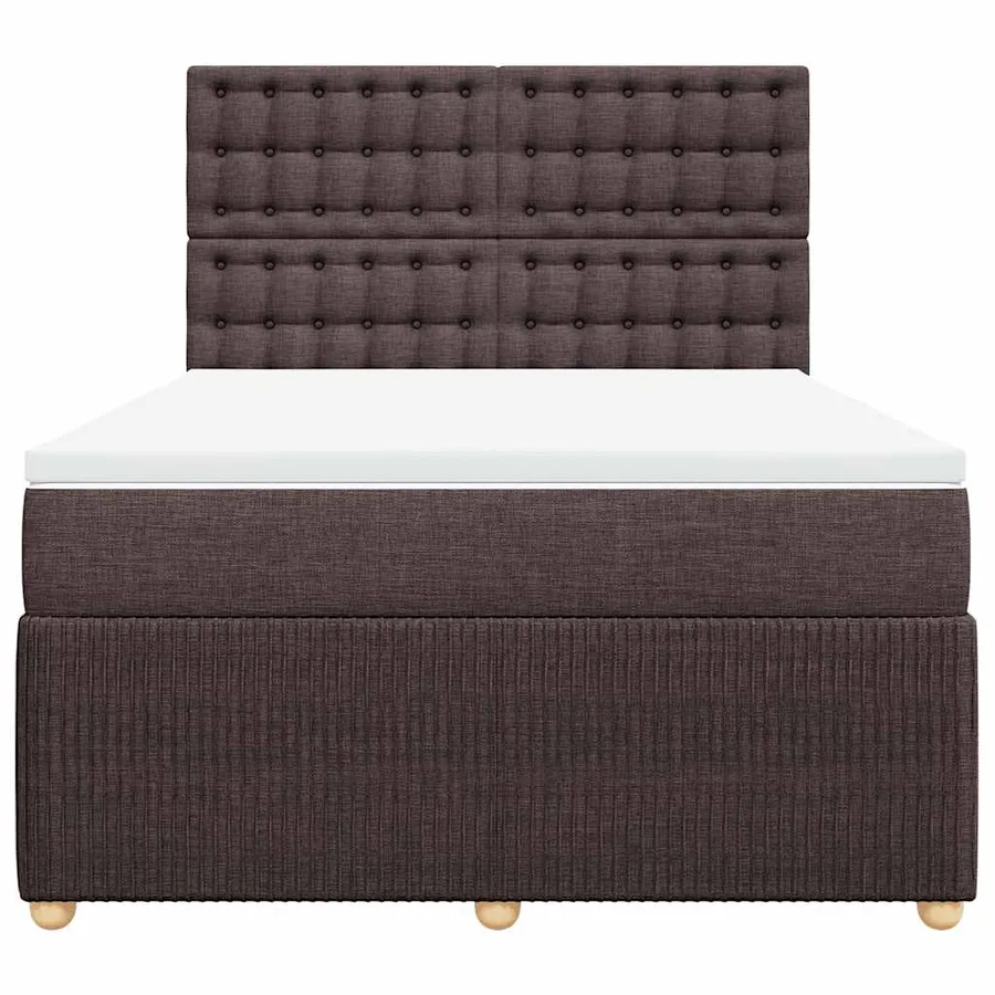 Sommier à lattes de lit avec matelas Marron foncé 160x200 cm - 4