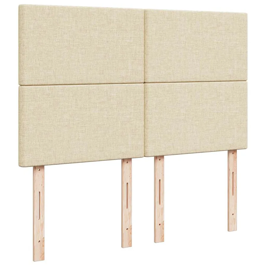 Sommier à lattes de lit avec matelas Crème 140x190 cm Tissu - 7