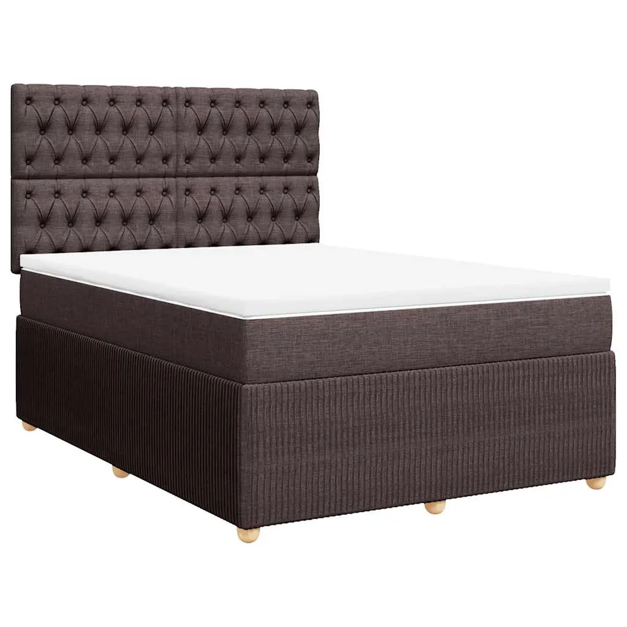Sommier à lattes de lit avec matelas Marron foncé 140x190 cm - 2