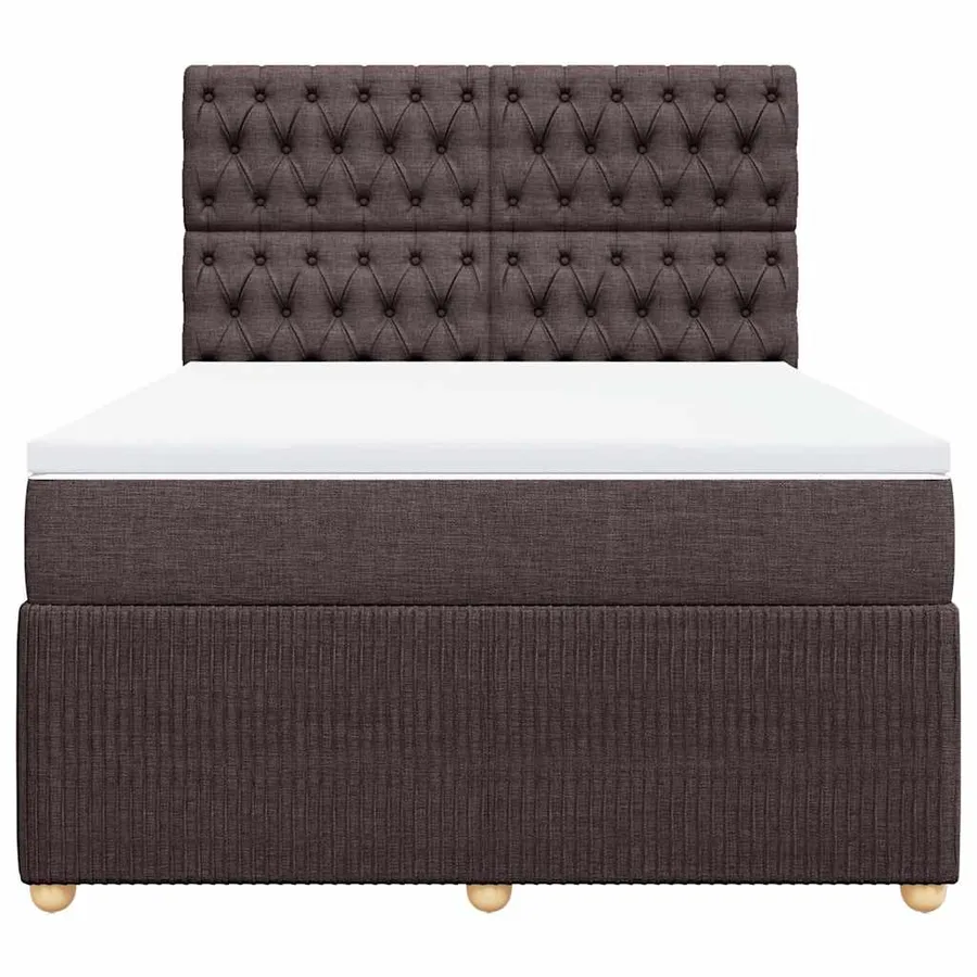 Sommier à lattes de lit avec matelas Marron foncé 140x190 cm - 4