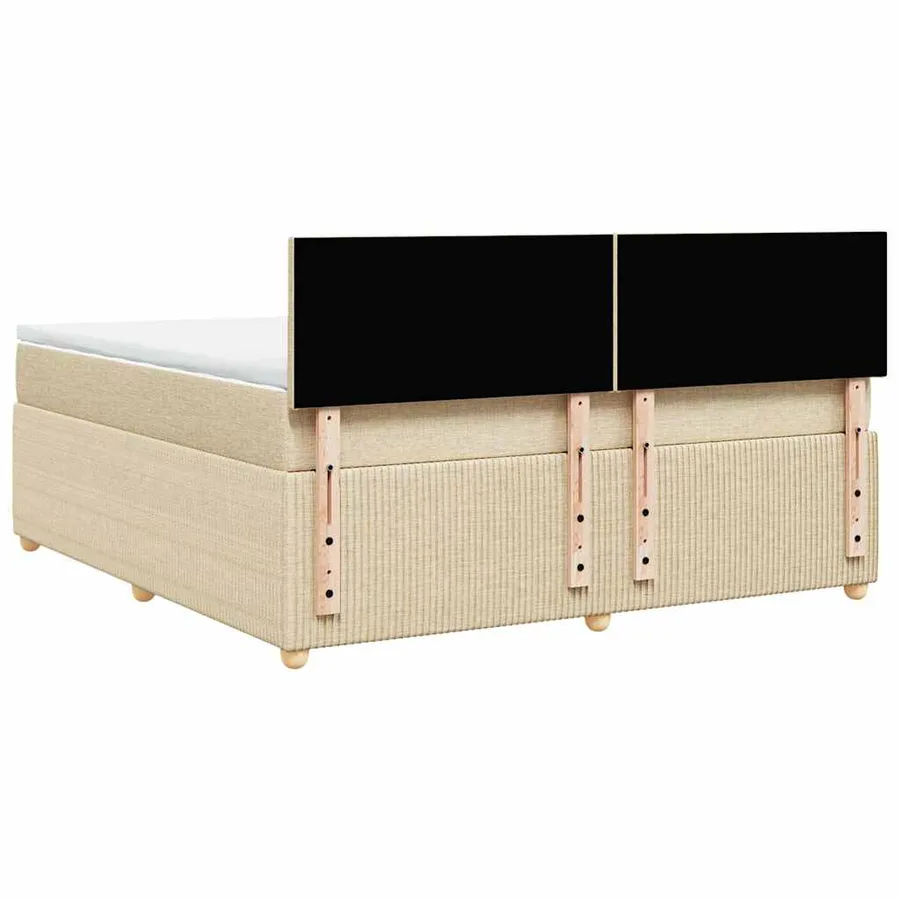 Sommier à lattes de lit avec matelas Crème 180x200 cm Tissu - 8