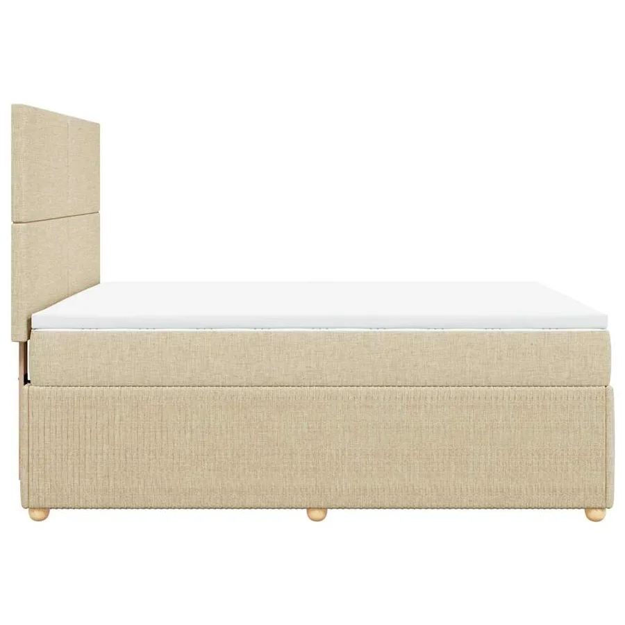 Sommier à lattes de lit avec matelas Crème 160x200 cm Tissu - 5