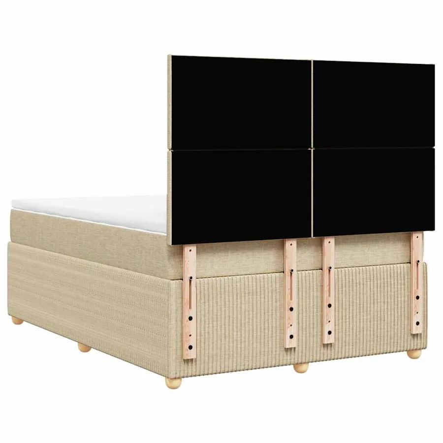 Sommier à lattes de lit avec matelas Crème 160x200 cm Tissu - 6
