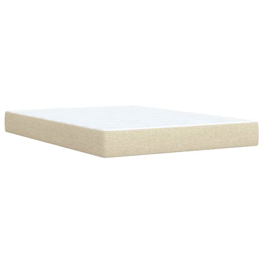Sommier à lattes de lit avec matelas Crème 160x200 cm Tissu - 9