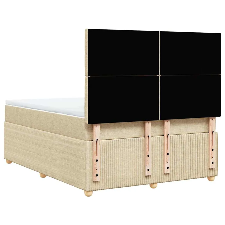 Sommier à lattes de lit avec matelas Crème 160x200 cm Tissu - 6