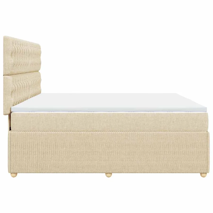 Sommier à lattes de lit avec matelas Crème 180x200 cm Tissu - 5