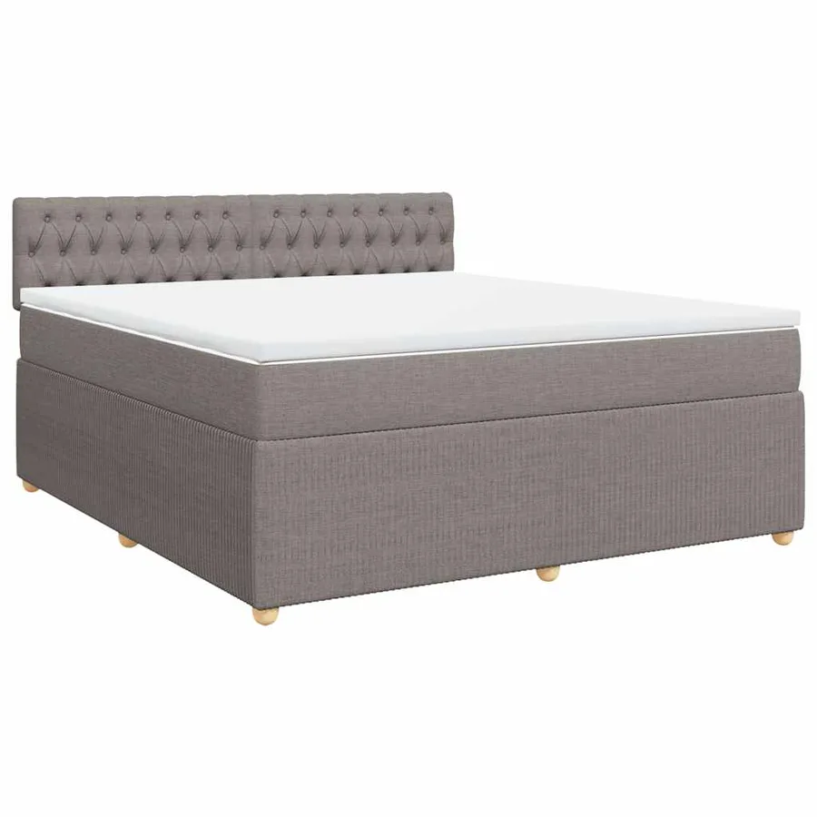 Sommier à lattes de lit avec matelas Taupe 180x200 cm Tissu - 2