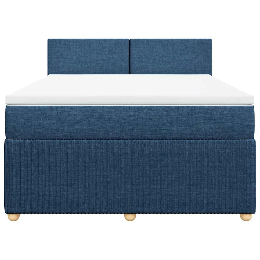 Sommier à lattes de lit avec matelas Bleu 160x200 cm Tissu - 4
