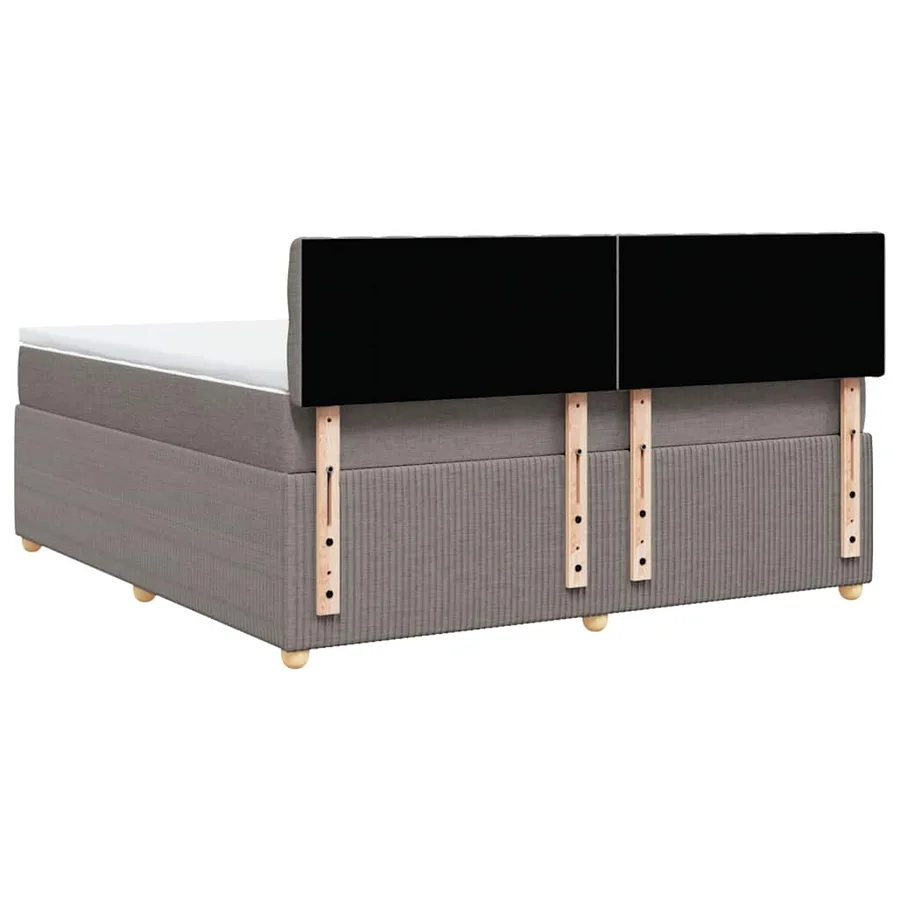 Sommier à lattes de lit avec matelas Taupe 180x200 cm Tissu - 8