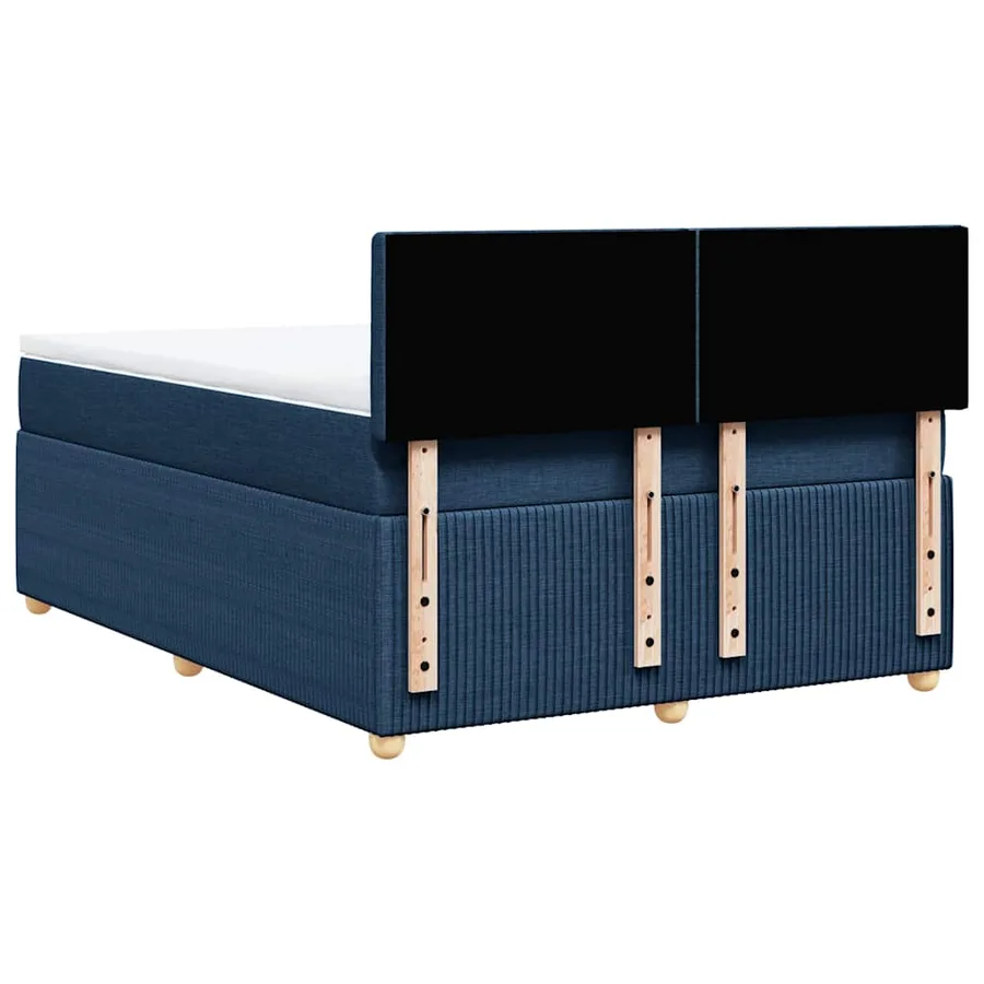 Sommier à lattes de lit avec matelas Bleu 160x200 cm Tissu - 8