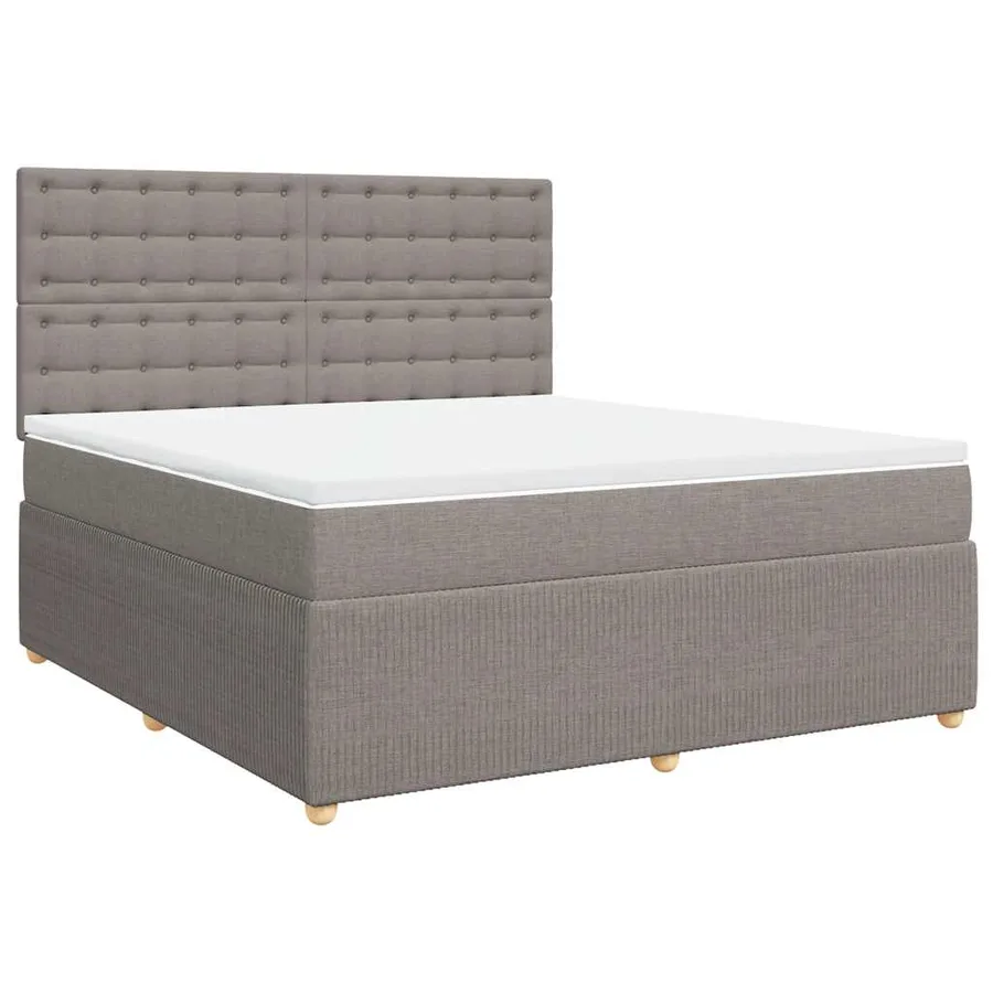 Sommier à lattes de lit avec matelas Taupe 180x200 cm Tissu - 2