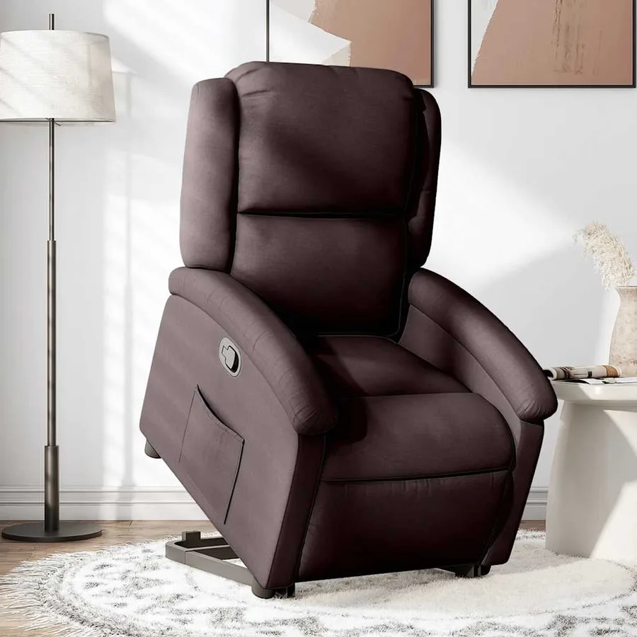 Fauteuil inclinable marron foncé tissu - 16