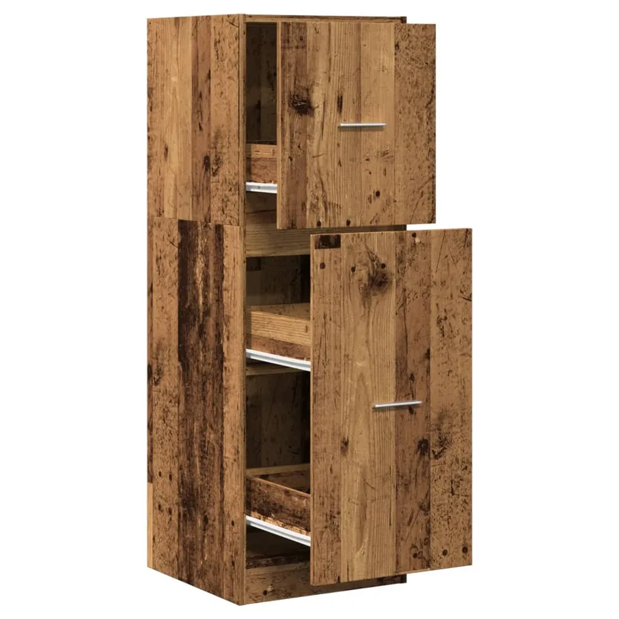 Armoire d'apothicaire vieux bois 40x41x118 cm bois d'ingénierie - 2