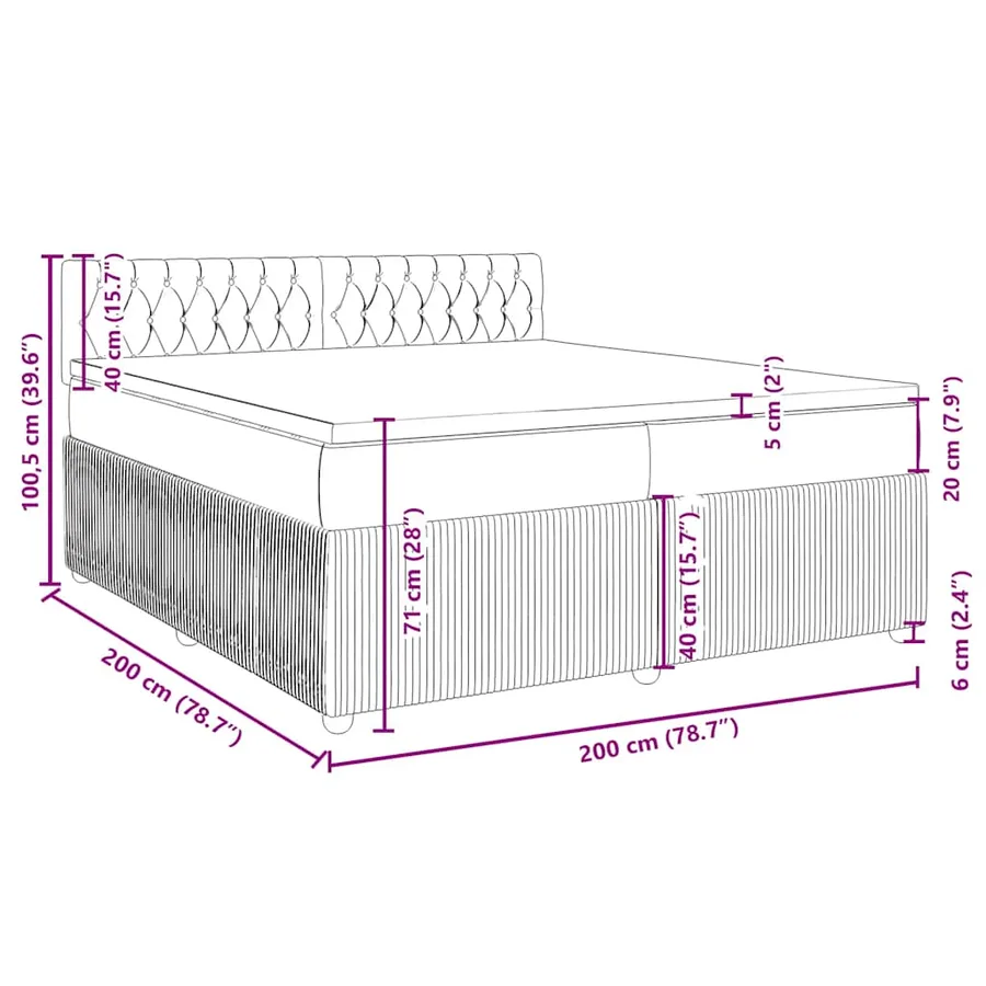 Sommier à lattes de lit avec matelas Marron foncé 200x200 cm - 13