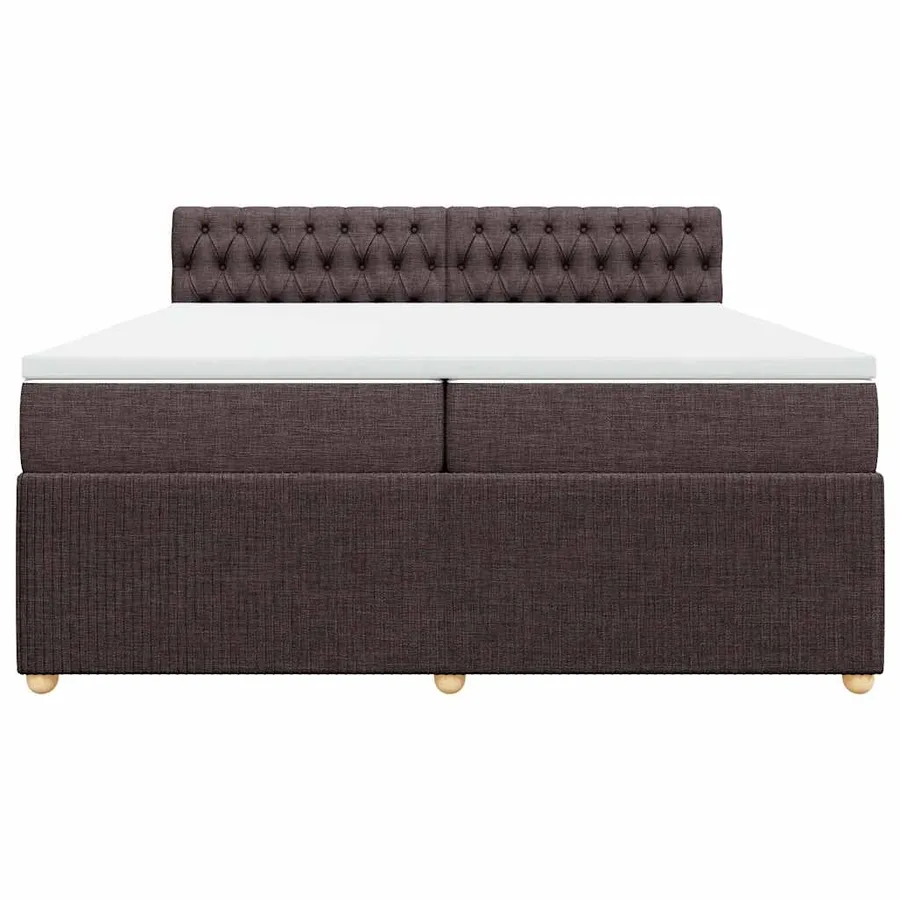 Sommier à lattes de lit avec matelas Marron foncé 200x200 cm - 4