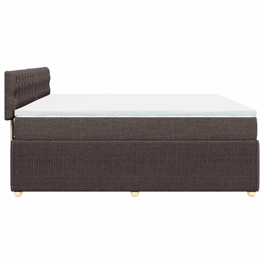 Sommier à lattes de lit avec matelas Marron foncé 200x200 cm - 5