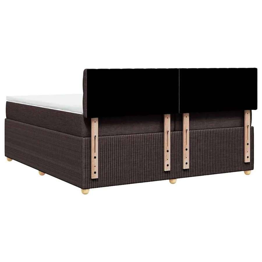 Sommier à lattes de lit avec matelas Marron foncé 200x200 cm - 6