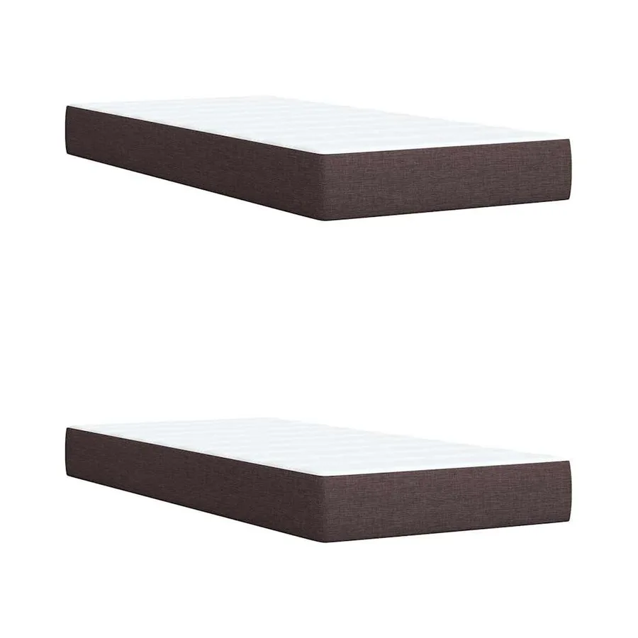 Sommier à lattes de lit avec matelas Marron foncé 200x200 cm - 9