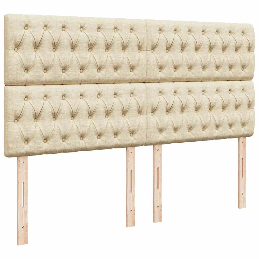 Sommier à lattes de lit avec matelas Crème 200x200 cm Tissu - 9
