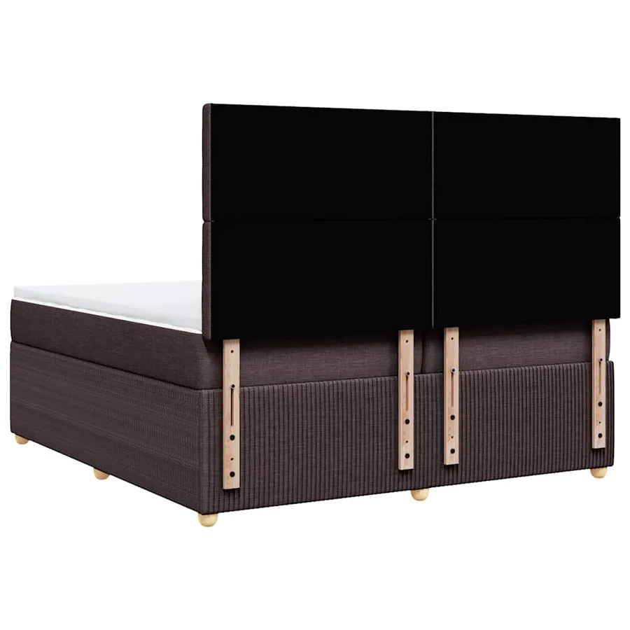 Sommier à lattes de lit avec matelas Marron foncé 200x200 cm - 8