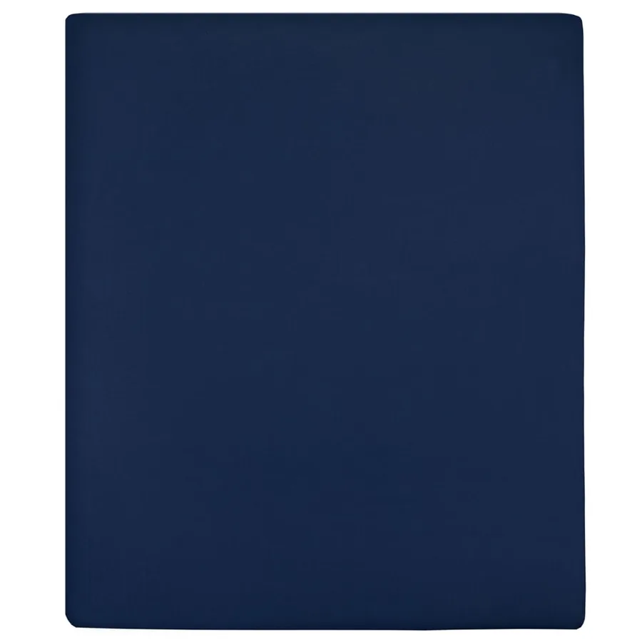 Drap-housse Jersey Bleu marine 180x200 cm Coton