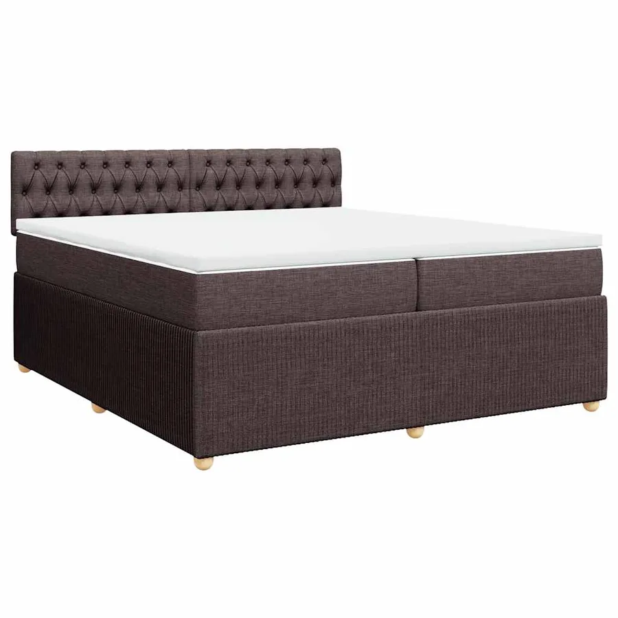 Sommier à lattes de lit avec matelas Marron foncé 200x200 cm - 3