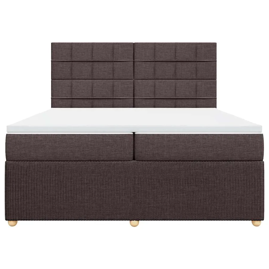 Sommier à lattes de lit avec matelas Marron foncé 200x200 cm - 4