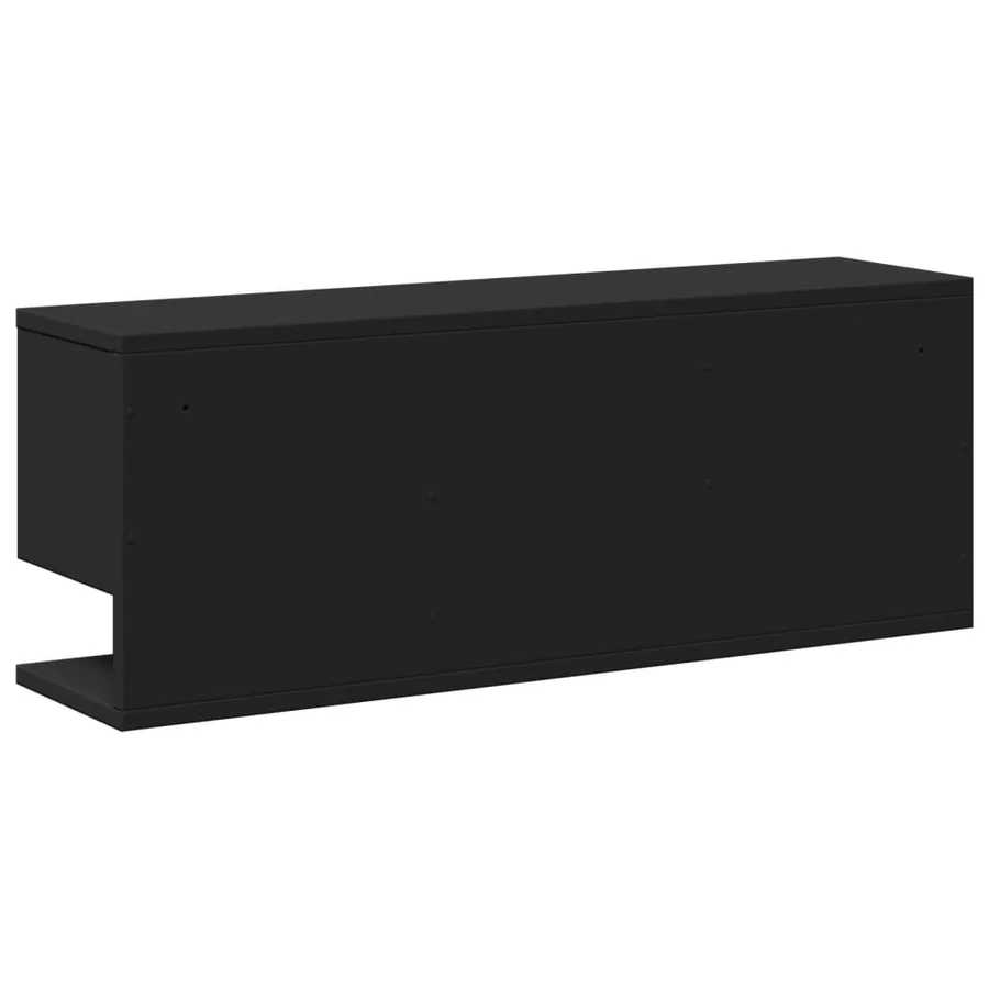Armoire murale 80x20x30 cm noir bois d'ingénierie - 6
