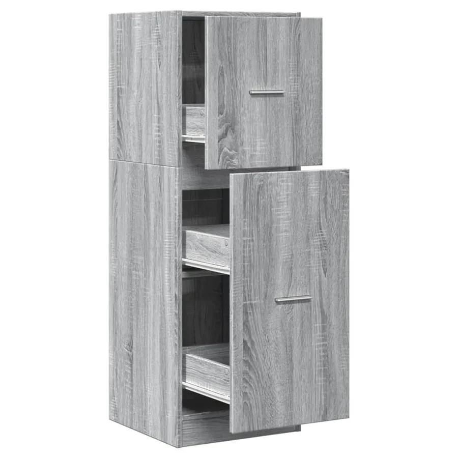Armoire apothicaire sonoma gris 40x41x118 cm bois d'ingénierie - 2