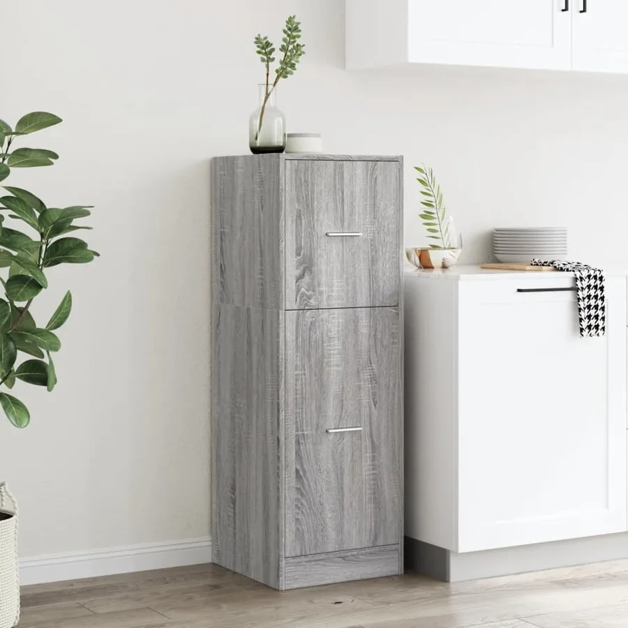 Armoire apothicaire sonoma gris 40x41x118 cm bois d'ingénierie - 3