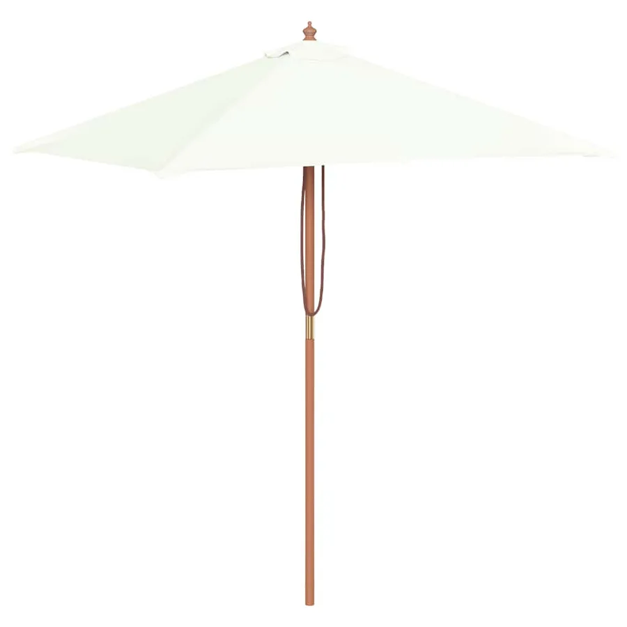 Parasol d'extérieur avec mât en bois 150x200 cm Sable - 2