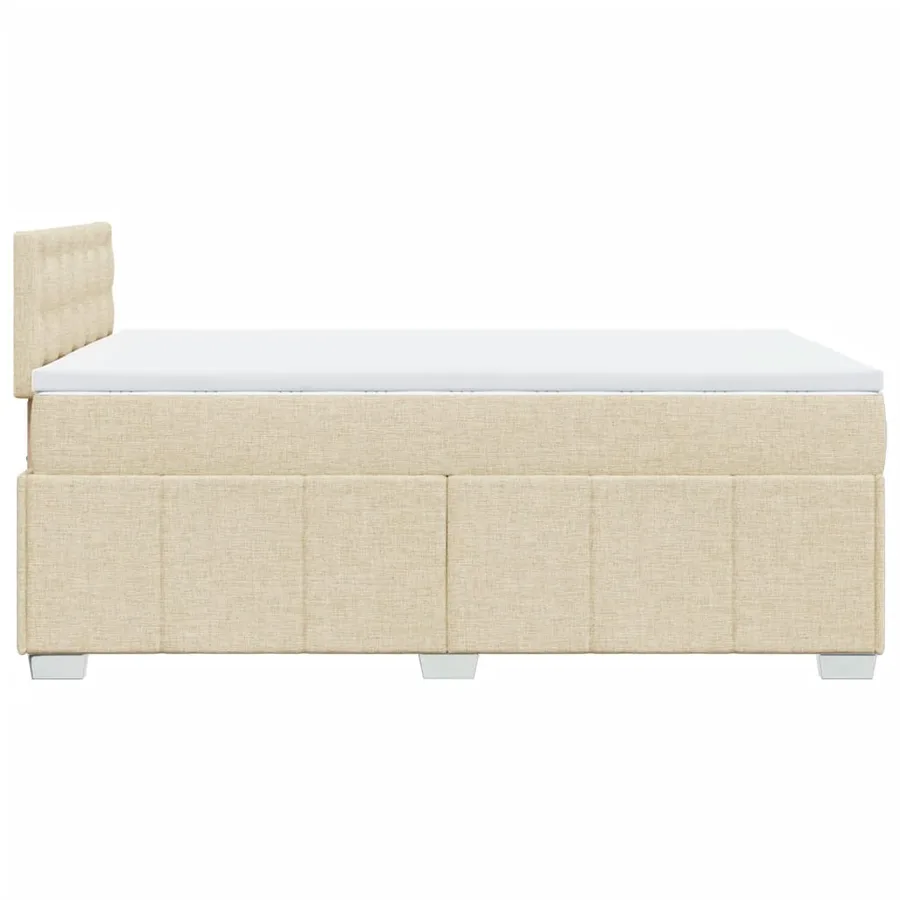 Sommier à lattes de lit avec matelas Crème 120x200 cm Tissu - 7