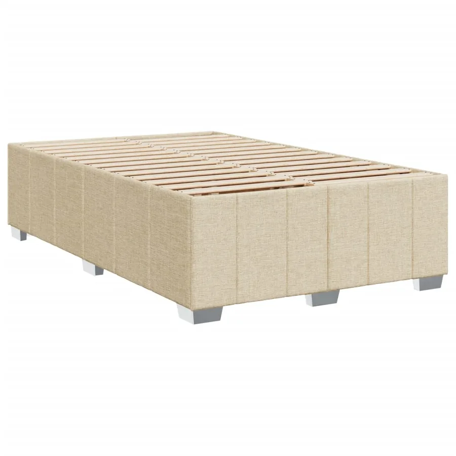 Sommier à lattes de lit avec matelas Crème 120x200 cm Tissu - 9