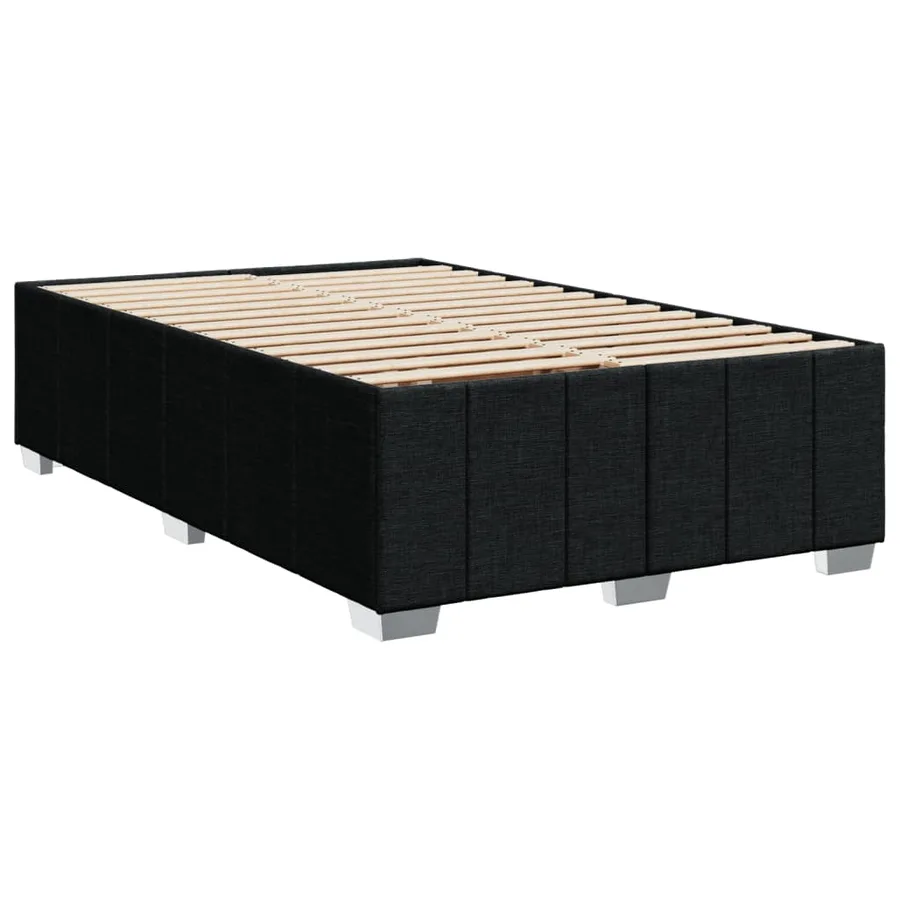 Sommier à lattes de lit avec matelas Noir 120x200 cm Tissu - 5