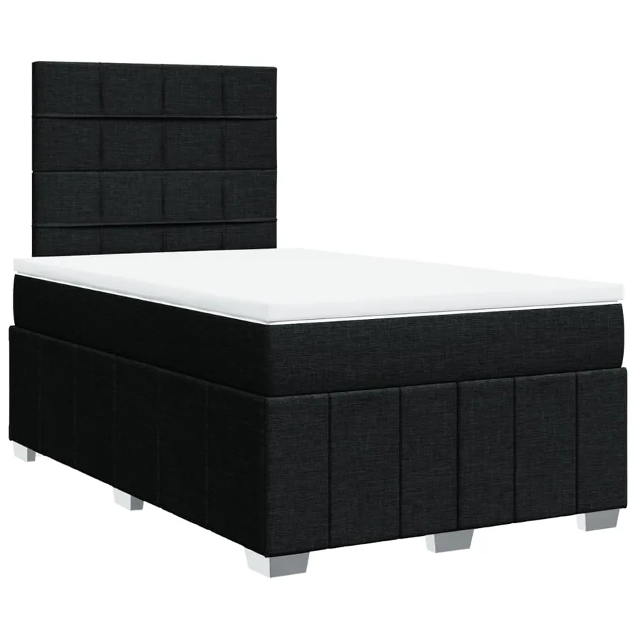 Sommier à lattes de lit avec matelas Noir 120x200 cm Tissu - 2
