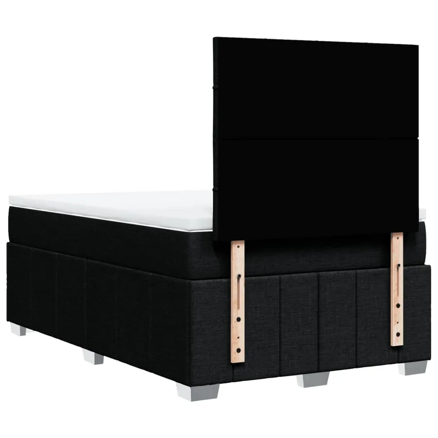 Sommier à lattes de lit avec matelas Noir 120x200 cm Tissu - 6