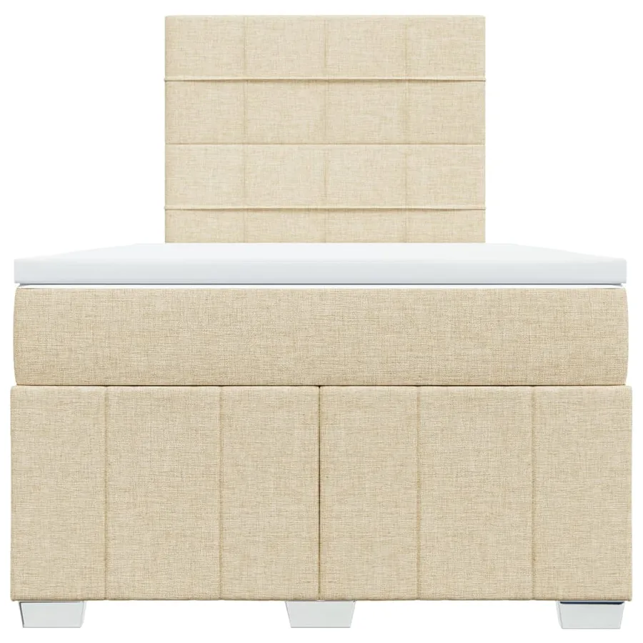 Sommier à lattes de lit avec matelas Crème 120x200 cm Tissu - 4
