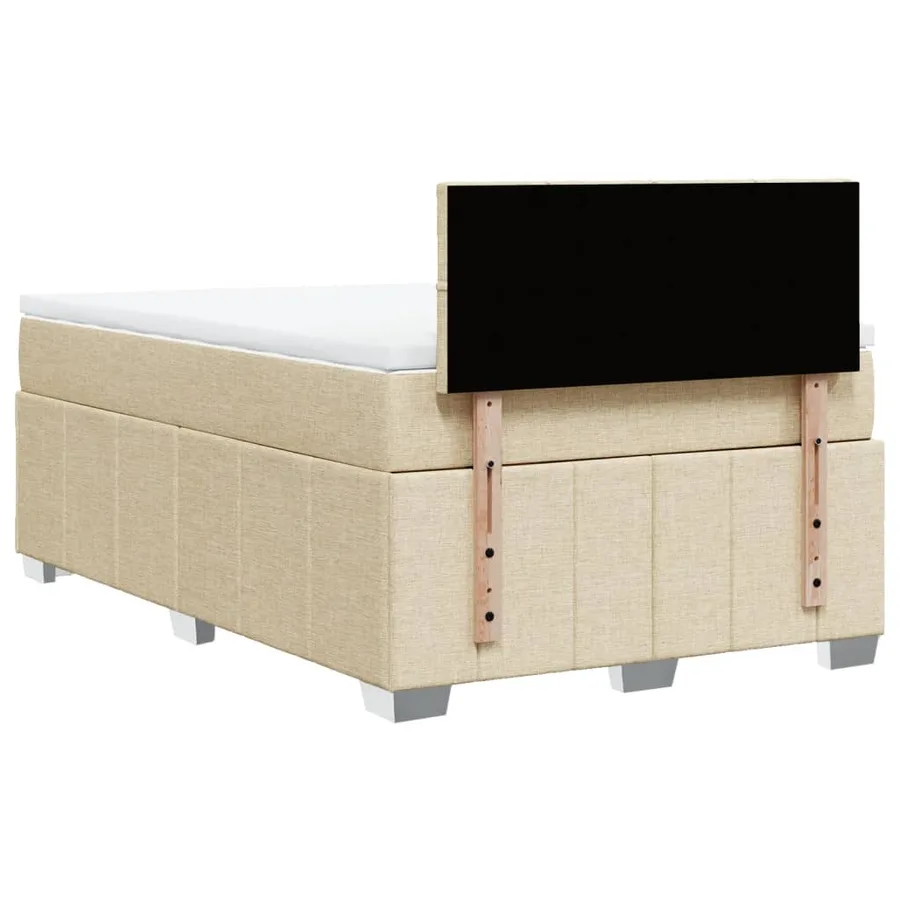 Sommier à lattes de lit avec matelas Crème 120x200 cm Tissu - 8