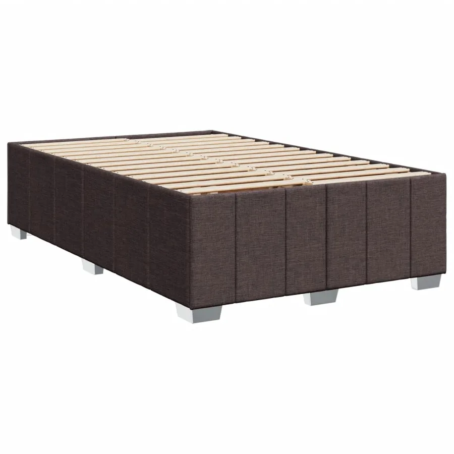 Cadre de lit sans matelas marron foncé 120x200 cm tissu - 3