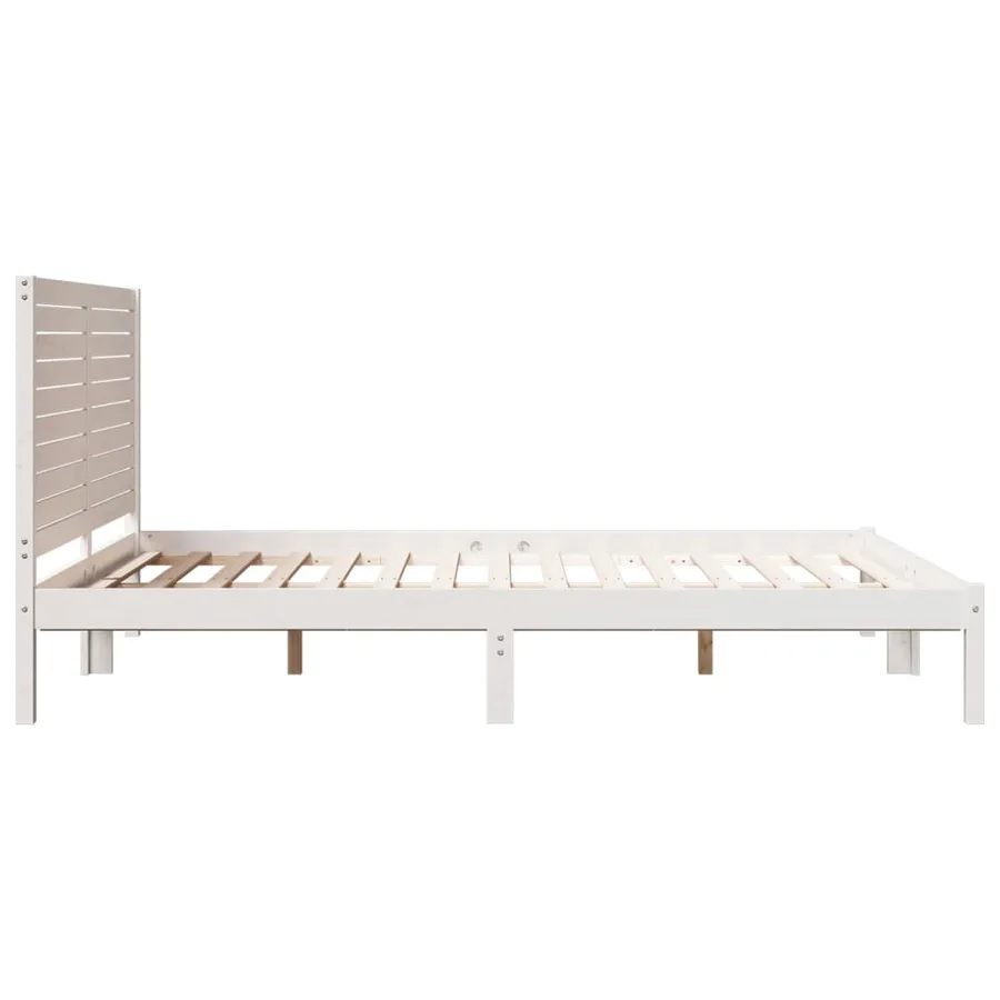 Cadre de lit extra long sans matelas 160x220 cm bois massif - 5
