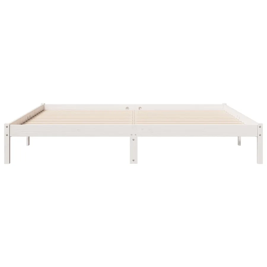 Cadre de lit extra long sans matelas 200x220 cm bois massif pin - 4