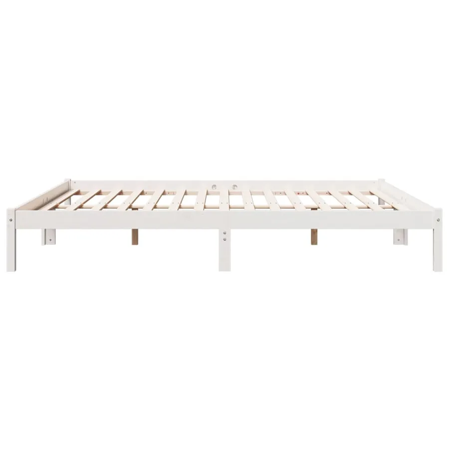 Cadre de lit extra long sans matelas 200x220 cm bois massif pin - 5