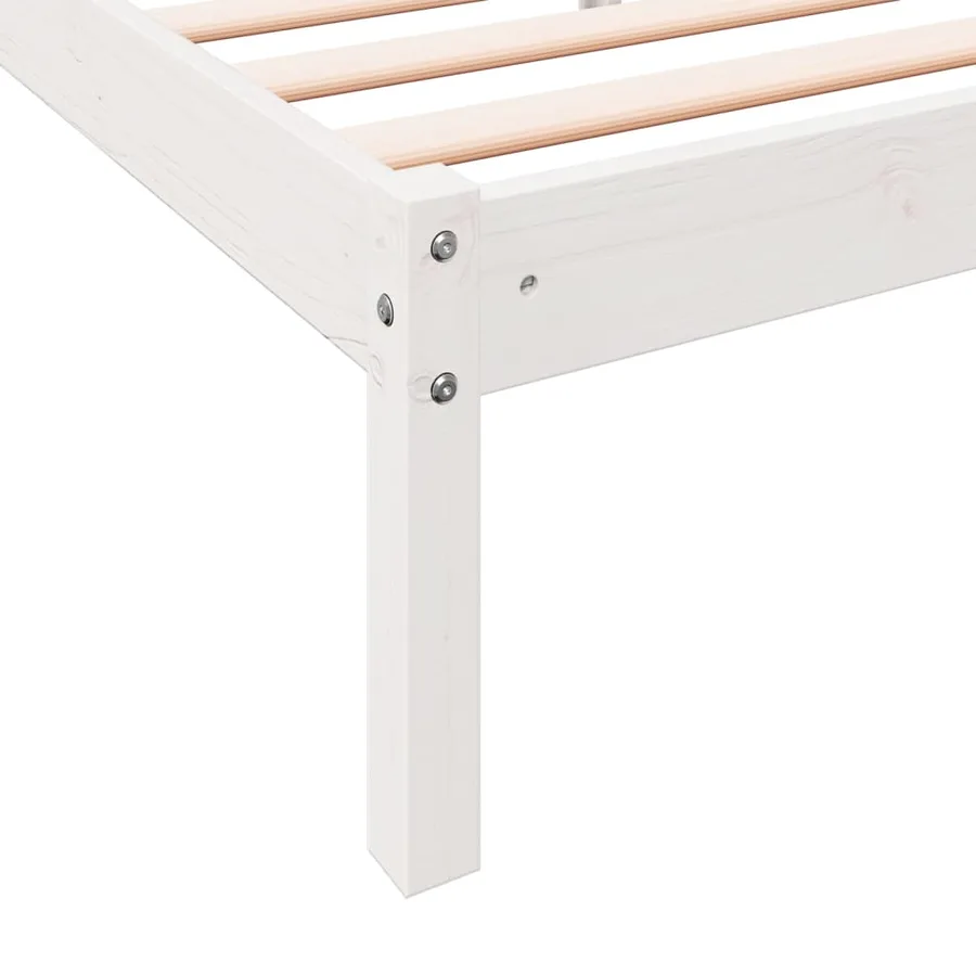 Cadre de lit extra long sans matelas 200x220 cm bois massif pin - 7